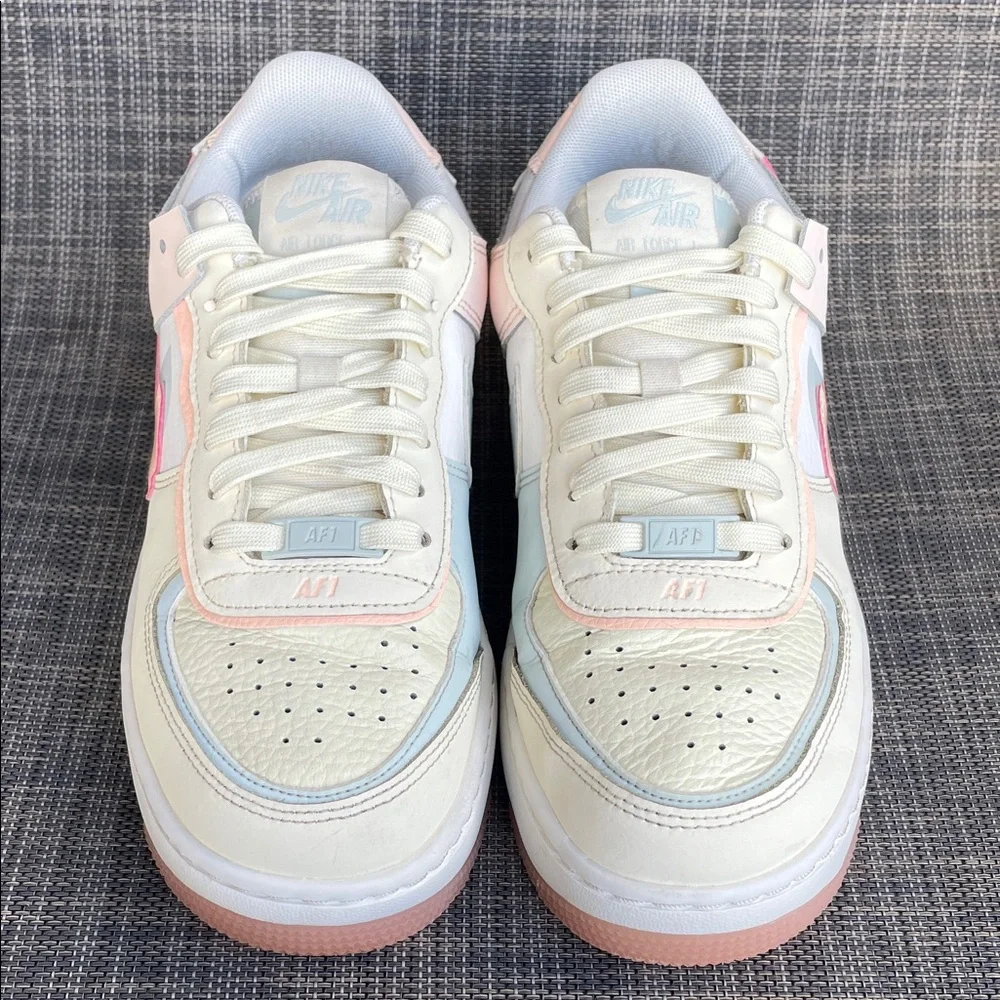 Nike Women's Air Force 1 Shadow 'Coconut Milk Crimson Tint' Lift Sneakers sz 8 - Picture 3 of 12